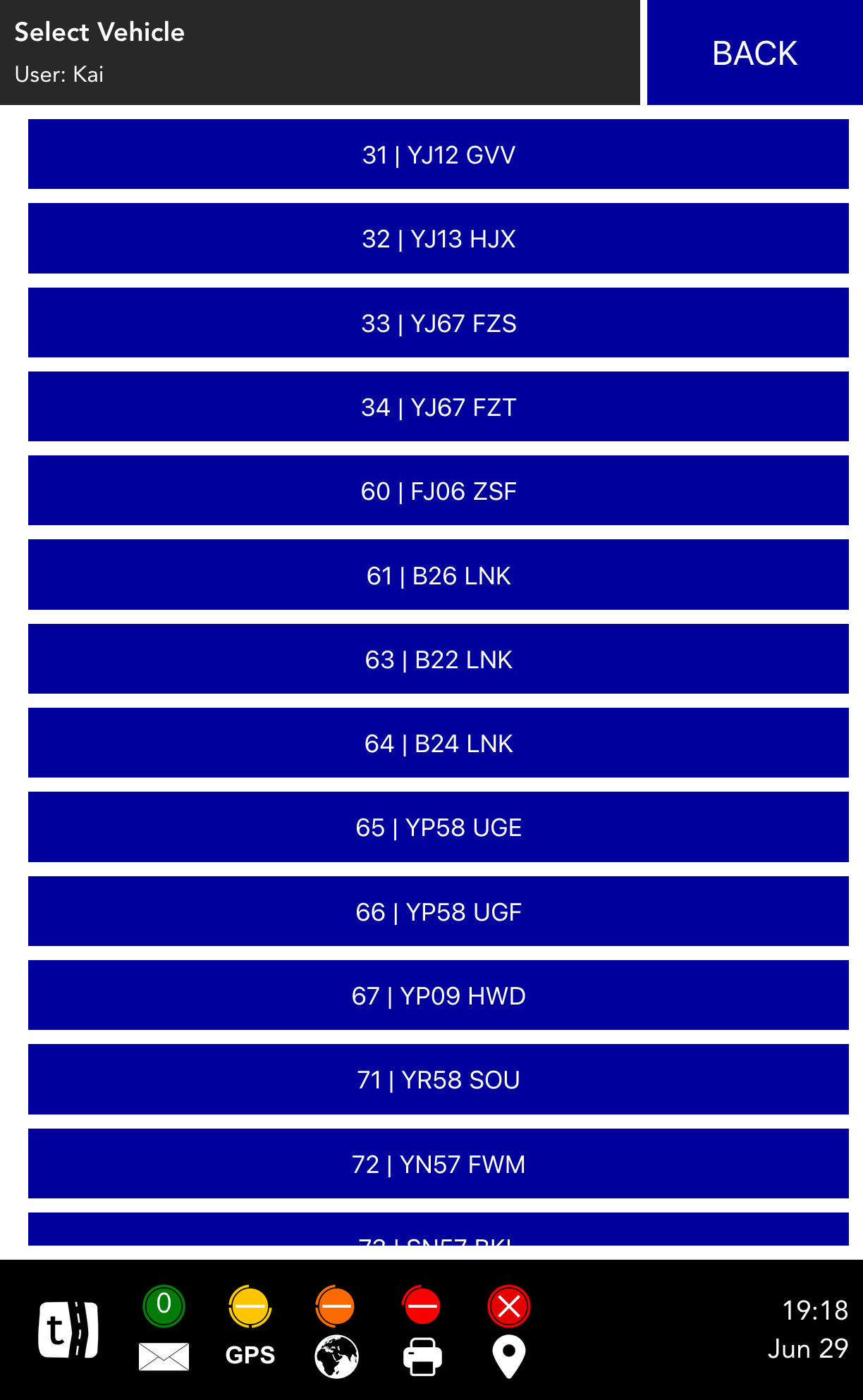Vehicle selection